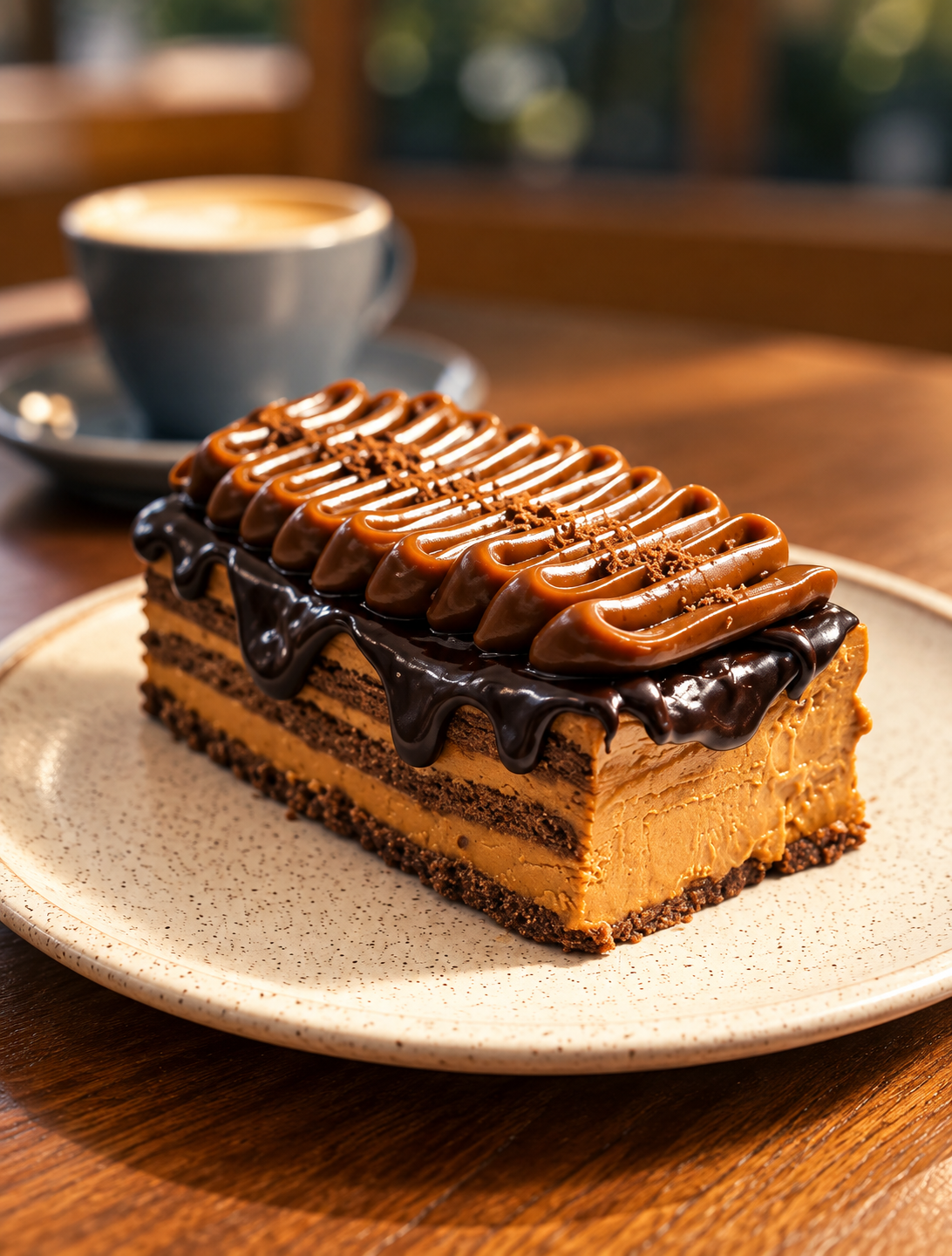 Pastel de chocolate y caramelo